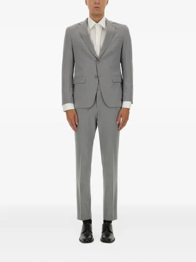 Hugo Boss Boss Men Slim Fit Dress In Gray