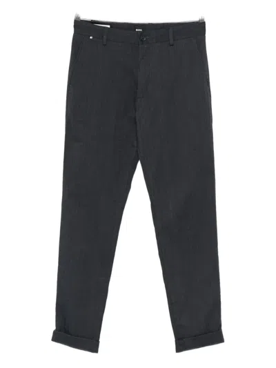 Hugo Boss Buttoned Trousers In Black