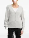 Hugo Boss Buttoned V-neck Cardigan In Gray