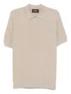 Hugo Boss Buttoned Virgin Wool Polo Shirt In Neutral