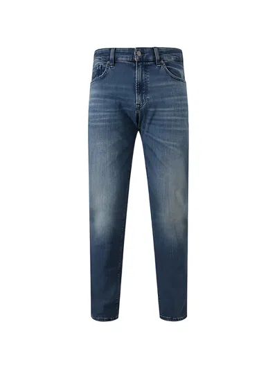 Hugo Boss Button-fastening Five-pockets Jeans In Blue