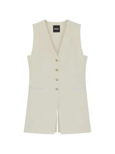 Hugo Boss Button-fastening Sleeveless Waistcoat In Gray
