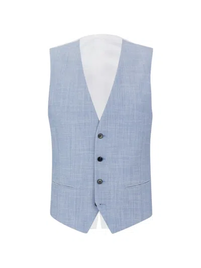 Hugo Boss Button-fastening Waistcoat In Blue