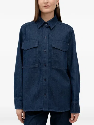 Hugo Boss Button-up Chest-pocket Denim Jacket In Blue