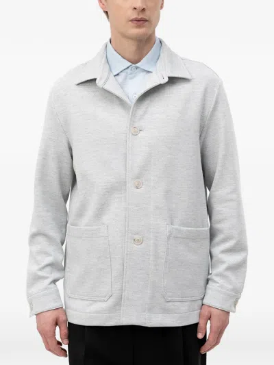 Hugo Boss Button-up Patch-pocket Shirt In Gray