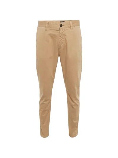 Pre-owned Hugo Boss Button-up Tapered Trousers In Brown