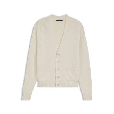 Hugo Boss Beige Cardigan Sweater With Deep V-neckline In Neutral