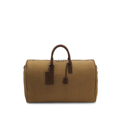 Hugo Boss By Beckham Linen Holdall With Suede Trims