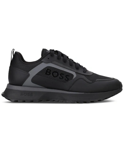 Hugo Boss Jonah Panelled Sneakers In Black