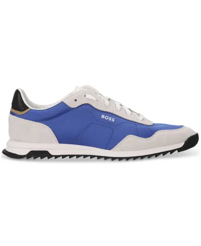 Hugo Boss By  Men's Zayn Low-profile Lace-up Sneakers In Open Blue