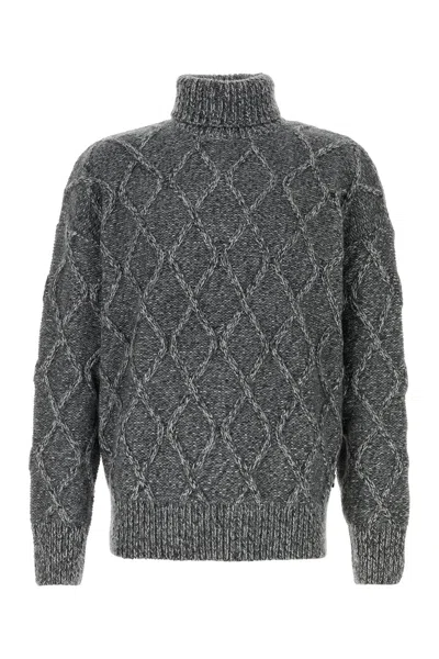 HUGO BOSS BOSS MELANGE GREY NYLON BLEND ESTUPENDO SWEATER