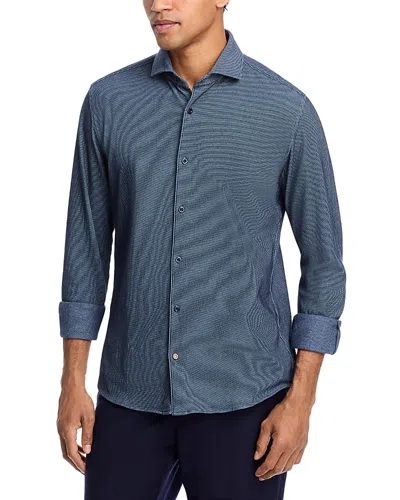 Hugo Boss C-hal-spread Collar Casual Button Down Shirt In Dark Blue