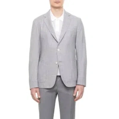 Hugo Boss C-hanry-233 Silver Grey Slim Fit Jacket In Linen Blend 50514618 041 In Metallic