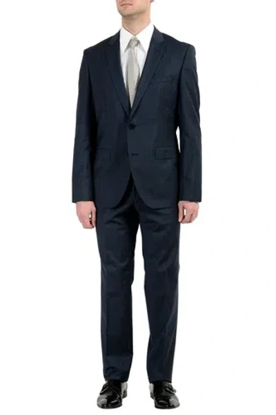 Pre-owned Hugo Boss "c-jefferd/c-stedson" Men's 100% Wool Two Button Suit Us 40r It 50r In Blue
