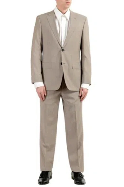 Pre-owned Hugo Boss "c-pasini/c-movie" Men's 100% Wool Beige Two Button Suit