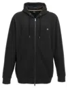Hugo Boss Logo-detail Zip-up Hoodie In Black