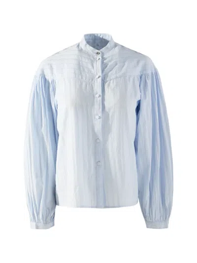 Hugo Boss C_bilmant Buttoned Blouse In Blue