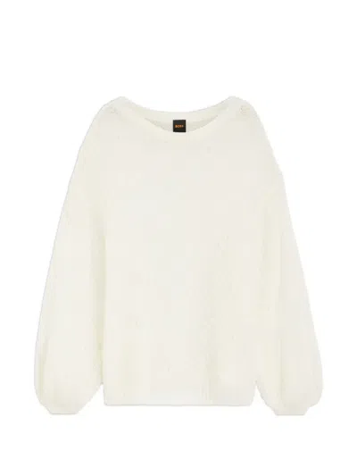 Hugo Boss C_ferignon Balloon-sleeve Sweater In White