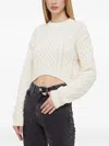 Hugo Boss Cable-knit Crew-neck Sweater In Neutral