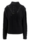 Hugo Boss Alpaca Wool Blend High Collar Sweater In Black