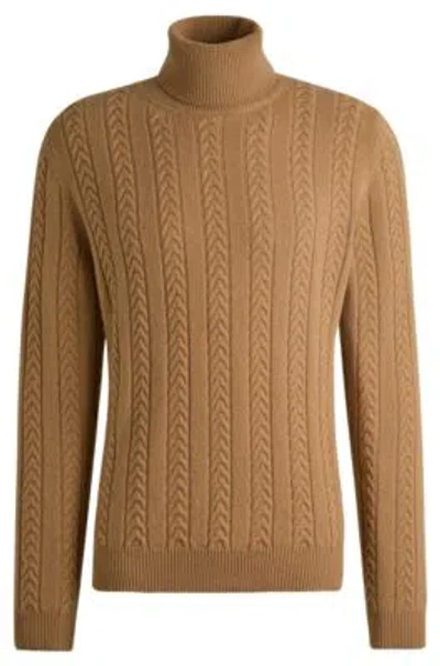 Hugo Boss Boss Wool And Cashmere Sweater In Beige