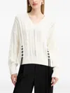 Hugo Boss Cable-knit Sweater In White