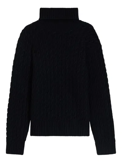 Hugo Boss Beckham X Cable-knit Sweater In Wool And Cashmere In Black