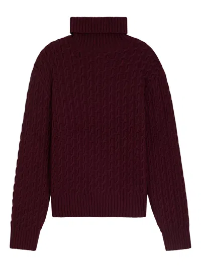 Hugo Boss Beckham X Cable-knit Sweater In Wool And Cashmere In Animal Print
