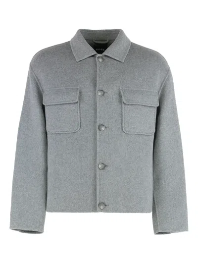 Hugo Boss Caden Button Jacket In Gray