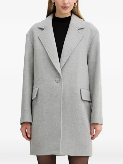 Hugo Boss Calesara Button-fastening Coat In Gray