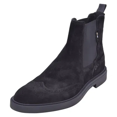 Pre-owned Hugo Boss Calev_cheb_brsd Men's Chelsea Boots Shoes Black