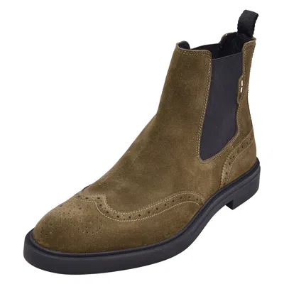 Pre-owned Hugo Boss Calev_cheb_brsd Men's Chelsea Boots Shoes Dark Green
