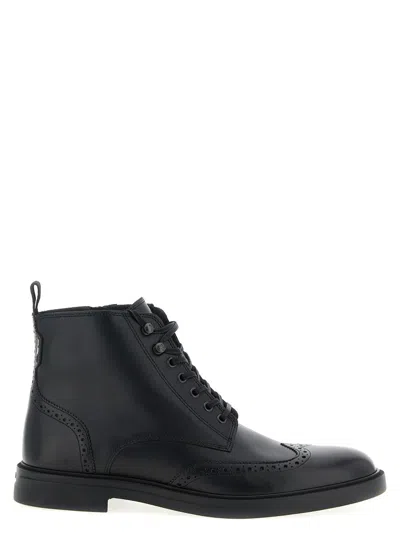 Hugo Boss 'calev_halb' Combat Boots In Black