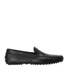 Hugo Boss Embossed-leather Slip-on Moccasins With Logo Detail In Black