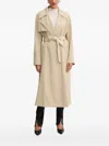 Hugo Boss Calissya Belted Lapel Trench Coat In Neutral