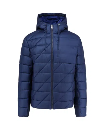 Hugo Boss Calleas Down Jacket With Hood In Blue