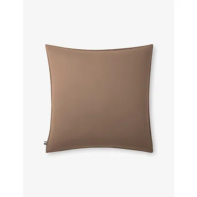 Hugo Boss Camel Be Boss Square Cotton Pillowcase In Brown
