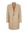 Hugo Boss Camel Hair Overcoat In Beige