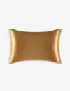 Hugo Boss Boss Camel Sham Standard Silk Pillowcase In Camel