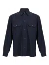 Hugo Boss Relaxed-fit Shirt In An Italian-made Linen Blend In Blue