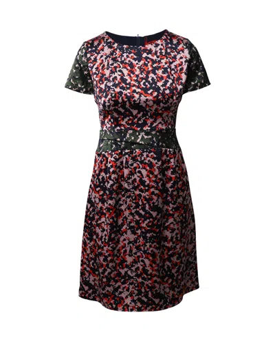 Hugo Boss Camouflage Print Shift Dress In Multicolor Polyester
