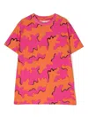 Hugo Boss Camouflage-print Short-sleeve T-shirt In Pink