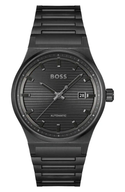 Hugo Boss Candor Automatic Bracelet Watch, 41mm In Black