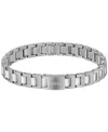 Hugo Boss Candor Ionic Plated Thin Gold Stainless Steel Bracelet In Silver
