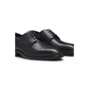 Hugo Boss Cap-toe Derby Shoes In Grained Leather In Black