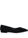 Hugo Boss Cap-toe Suede Ballet Flats In Black