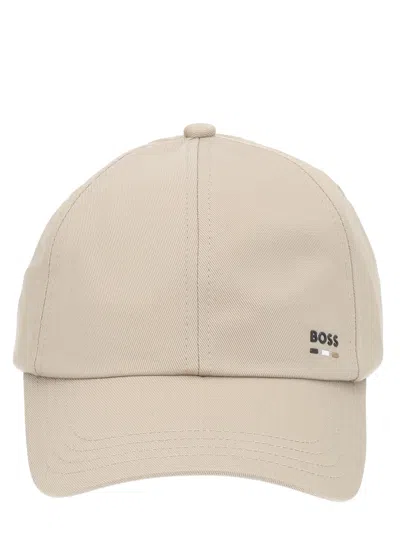 Hugo Boss Beige Logo Baseball Hat In Transparent