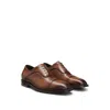 Hugo Boss Captoe Oxford Shoes In Smooth Leather In Brown