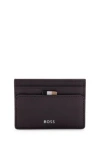 Hugo Boss Card Holder With Signature Stripe And Logo Detail In Light Red