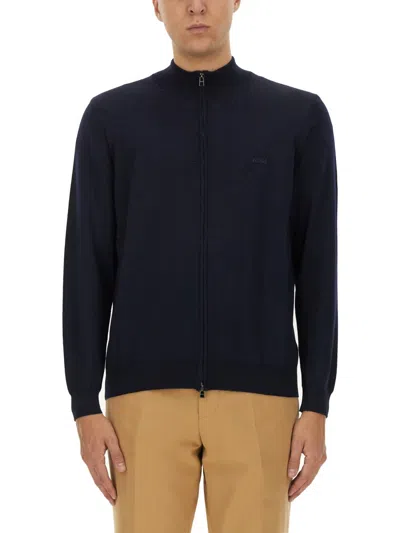 Hugo Boss Cardigan Balonso In Blue